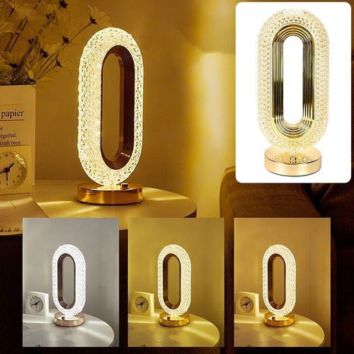 LAMPARA DE LUJO CRISTAL RECARGABLE HOGAR