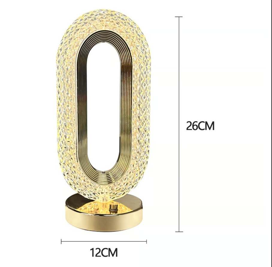 LAMPARA DE LUJO CRISTAL RECARGABLE HOGAR
