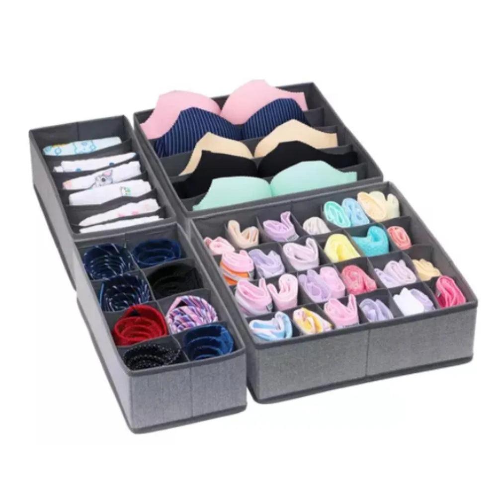Organizador de Ropa Interior y Medias – Set x4 para Cajones