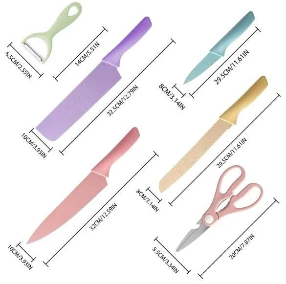 Set X6 De Cuchillos En Cerámica Quitchen